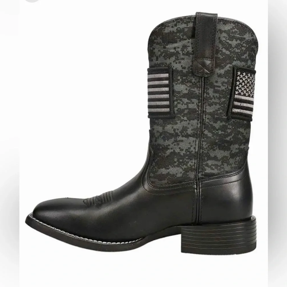 NEW ARIAT Men’s Black Patriot Western Boots 10D